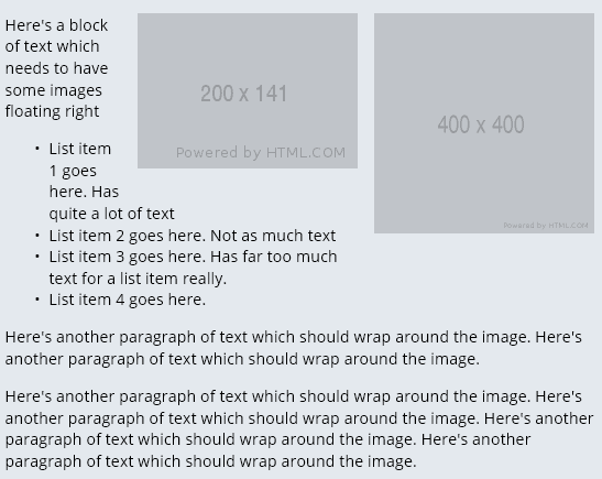 css image float right